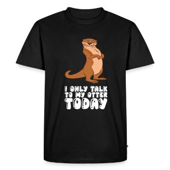 Cute otter puns and otter jokes - Men's Premium Organic T-Shirt - black - Front - Nico (187cm)