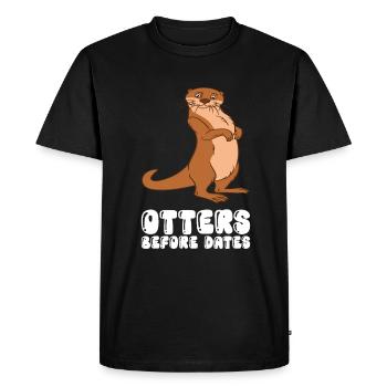 Cute otter puns and otter jokes - Men's Premium Organic T-Shirt - black - Front - Nico (187cm)