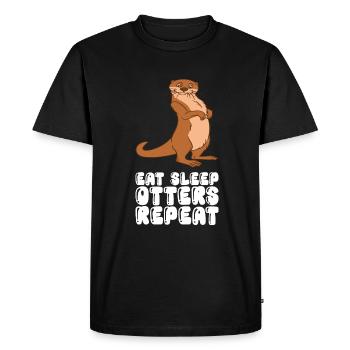 Cute otter puns and otter jokes - Men's Premium Organic T-Shirt - black - Front - Nico (187cm)