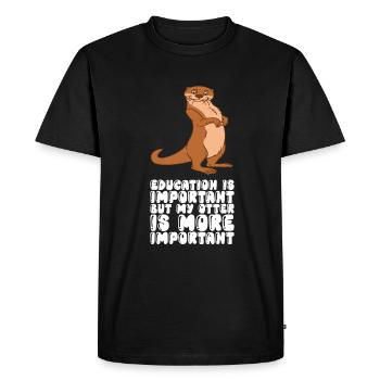 Cute otter puns and otter jokes - Men's Premium Organic T-Shirt - black - Front - Nico (187cm)