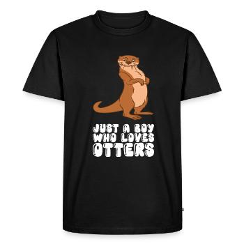 Cute otter puns and otter jokes - Men's Premium Organic T-Shirt - black - Front - Nico (187cm)