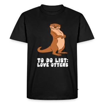 Cute otter puns and otter jokes - Men's Premium Organic T-Shirt - black - Front - Nico (187cm)