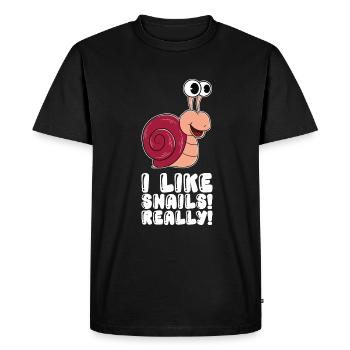 I really like snails - Men's Premium Organic T-Shirt - black - Front - Nico (187cm)