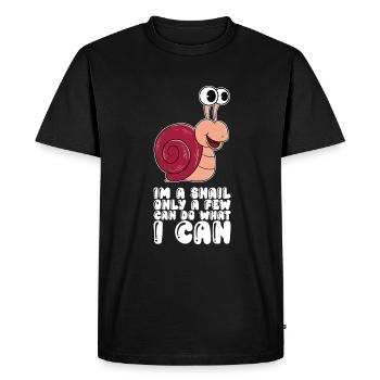 Je suis un escargot - T-shirt Premium bio Homme - noir - Devant - Nico (187cm)