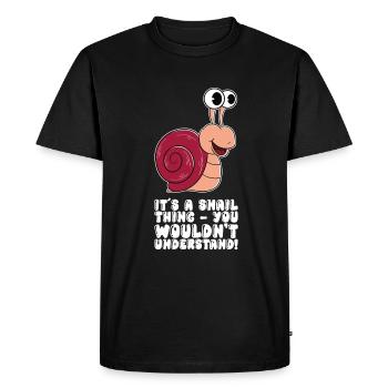 C’est un truc d’escargot - T-shirt Premium bio Homme - noir - Devant - Nico (187cm)