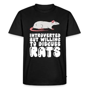 Introverted talking about rats - Men's Premium Organic T-Shirt - black - Front - Nico (187cm)