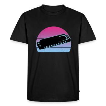 Harmonica - Men's Premium Organic T-Shirt - black - Front - Nico (187cm)