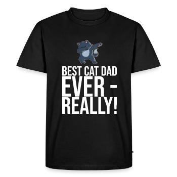 Dabbing Cat Funny Cat - Men's Premium Organic T-Shirt - black - Front - Nico (187cm)