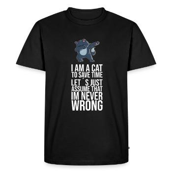Dabbing Cat Funny Cat - Men's Premium Organic T-Shirt - black - Front - Nico (187cm)