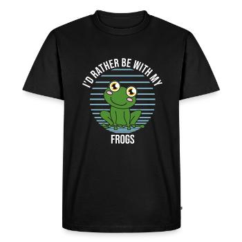 Grenouilles Je préfère être avec mes grenouilles - T-shirt Premium bio Homme - noir - Devant - Nico (187cm)
