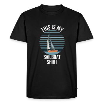 Voilier Ceci est ma chemise de voilier - T-shirt Premium bio Homme - noir - Devant - Nico (187cm)