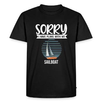 Voilier désolé j’ai des projets avec mon voilier - T-shirt Premium bio Homme - noir - Devant - Nico (187cm)