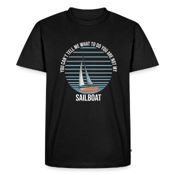 Tu ne peux pas me dire quoi faire voilier - T-shirt Premium bio Homme - noir - Devant - Nico (187cm)