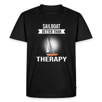 Voilier voilier mieux que la thérapie - T-shirt Premium bio Homme - noir - Devant - Nico (187cm)