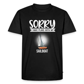 Voilier désolé j’ai des projets avec mon voilier - T-shirt Premium bio Homme - noir - Devant - Nico (187cm)