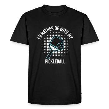 Je préfère être avec mon pickleball - T-shirt Premium bio Homme - noir - Devant - Nico (187cm)