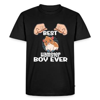 Je préfère être avec mon hamster - T-shirt Premium bio Homme - noir - Devant - Nico (187cm)