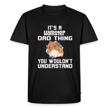 Je préfère être avec mon hamster - T-shirt Premium bio Homme - noir - Devant - Nico (187cm)