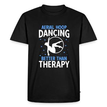 La danse aérienne du cerceau mieux que la thérapie - T-shirt Premium bio Homme - noir - Devant - Nico (187cm)