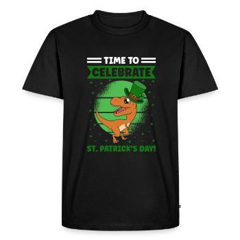 Dinosaure Saint-Patrick Dino - T-shirt Premium bio Homme - noir - Devant - Nico (187cm)