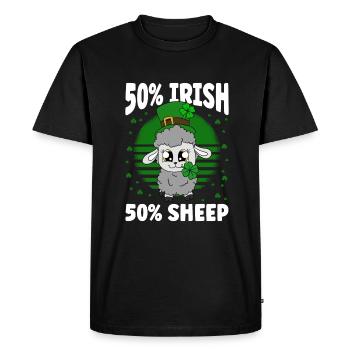 Sheep Shamrocks Saint Patrick's Day - Men's Premium Organic T-Shirt - black - Front - Nico (187cm)