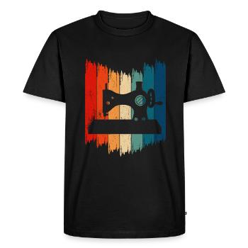 Machine à coudre vintage Machine à coudre rétro - T-shirt Premium bio Homme - noir - Devant - Nico (187cm)