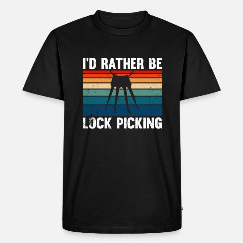 I'd Rather Be Lock Picking - Männer Premium Bio T-Shirt - Schwarz