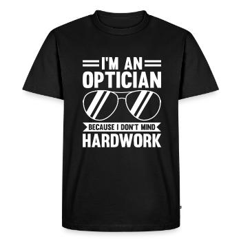 Dictons opticiens Optométriste Ophtalmologiste - T-shirt Premium bio Homme - noir - Devant - Nico (187cm)