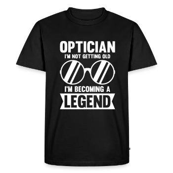 Dictons opticiens Optométriste Ophtalmologiste - T-shirt Premium bio Homme - noir - Devant - Nico (187cm)