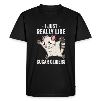 J’aime vraiment les planeurs de sucre - T-shirt Premium bio Homme - noir - Devant - Nico (187cm)