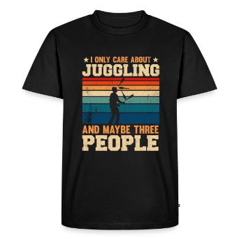 Je ne me soucie que de jongler et peut-être trois personnes - T-shirt Premium bio Homme - noir - Devant - Nico (187cm)