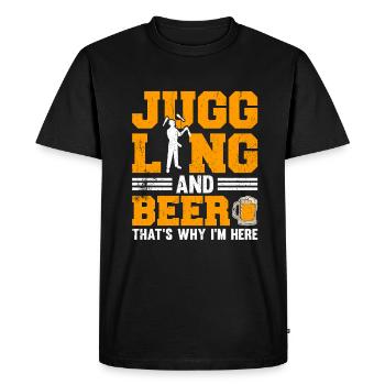 Juggling And Beer That's Why I'm Here - Men's Premium Organic T-Shirt - black - Front - Nico (187cm)