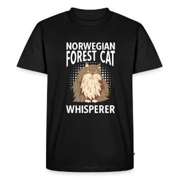 Chuchoteur de chat des forêts norvégiennes - T-shirt Premium bio Homme - noir - Devant - Nico (187cm)