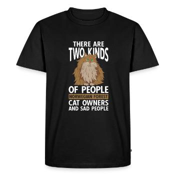 Deux types de personnes Propriétaires de chats forestiers norvégiens - T-shirt Premium bio Homme - noir - Devant - Nico (187cm)