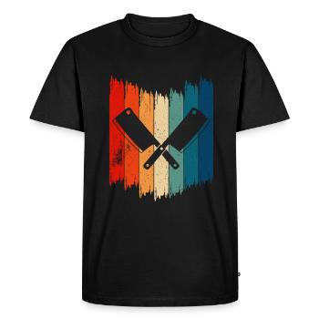 Retro Butcher Knife Vintage Butcher Knife - Men's Premium Organic T-Shirt - black - Front - Nico (187cm)