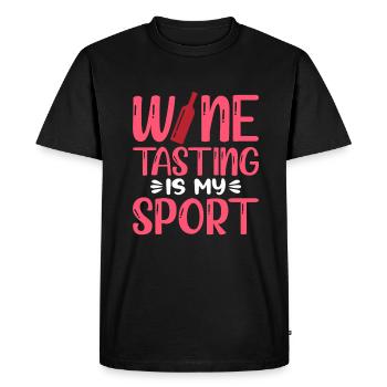 La dégustation de vin est mon sport - T-shirt Premium bio Homme - noir - Devant - Nico (187cm)