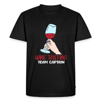 Wine Tasting Team Captain - Men's Premium Organic T-Shirt - black - Front - Nico (187cm)