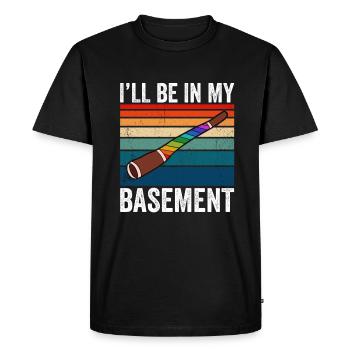 I'll Be In My Basement Didgeridoo - Men's Premium Organic T-Shirt - black - Front - Nico (187cm)