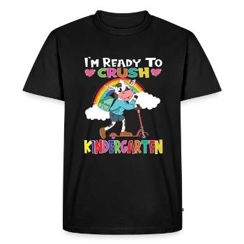 Vache avec scooter Je suis prêt à écraser la maternelle - T-shirt Premium bio Homme - noir - Devant - Nico (187cm)
