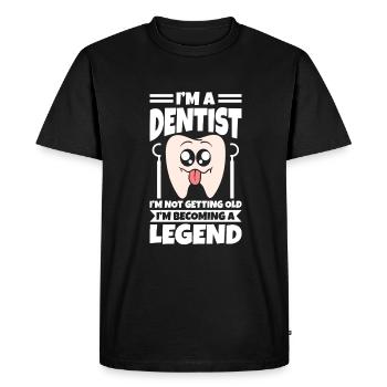 Je suis dentiste Je ne vieillis pas - T-shirt Premium bio Homme - noir - Devant - Nico (187cm)