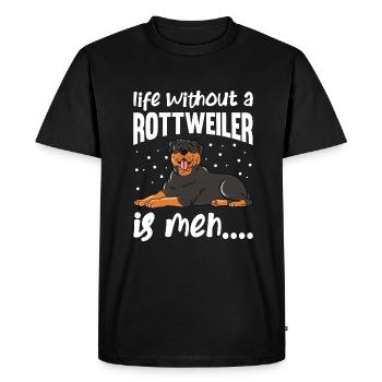 La vie sans Rottweiler est Meh - T-shirt Premium bio Homme - noir - Devant - Nico (187cm)