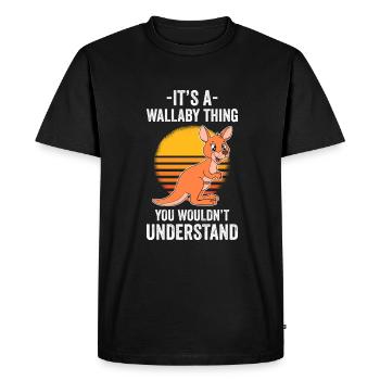Wallaby mieux que la thérapie - T-shirt Premium bio Homme - noir - Devant - Nico (187cm)