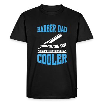 Papa coiffeur comme un père ordinaire mais plus cool - T-shirt Premium bio Homme - noir - Devant - Nico (187cm)