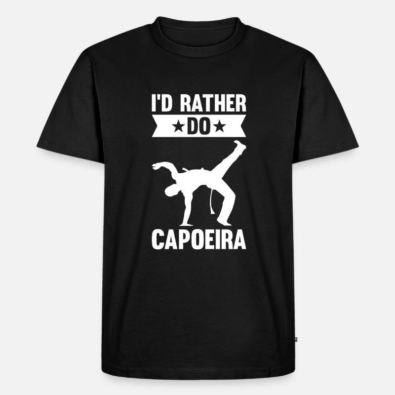 I'd Rather Do Capoiera - Männer Premium Bio T-Shirt - Schwarz