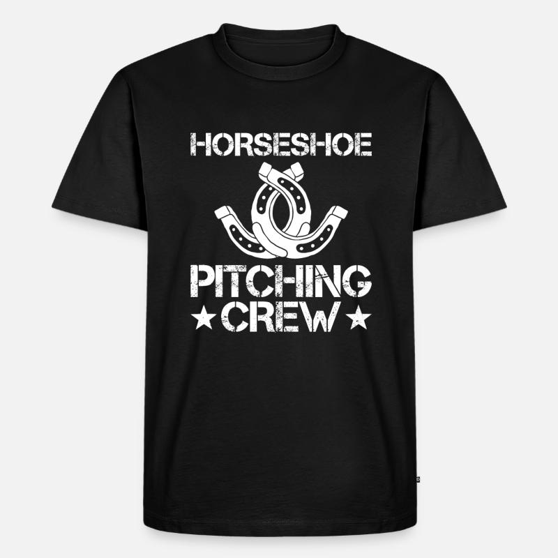 Horseshoe Pitching Crew - Männer Premium Bio T-Shirt - Schwarz
