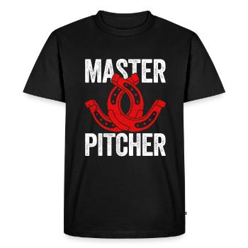 Maître lanceur Lancer en fer à cheval - T-shirt Premium bio Homme - noir - Devant - Nico (187cm)