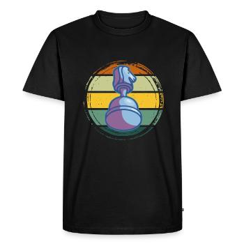 Vintage Chess Piece Retro Chess Piece - Men's Premium Organic T-Shirt - black - Front - Nico (187cm)