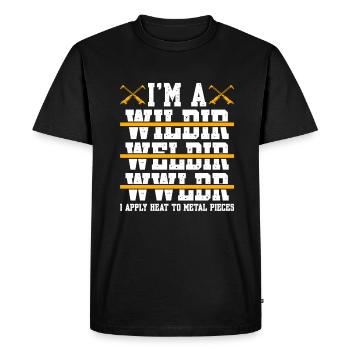 Je suis soudeur J’applique de la chaleur sur des pièces métalliques - T-shirt Premium bio Homme - noir - Devant - Nico (187cm)