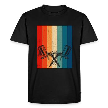 Peintre de pulvérisateurs de peinture rétro - T-shirt Premium bio Homme - noir - Devant - Nico (187cm)