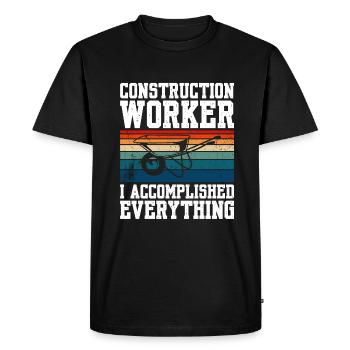 Construction Worker I Accomplished Everything - Men's Premium Organic T-Shirt - black - Front - Nico (187cm)